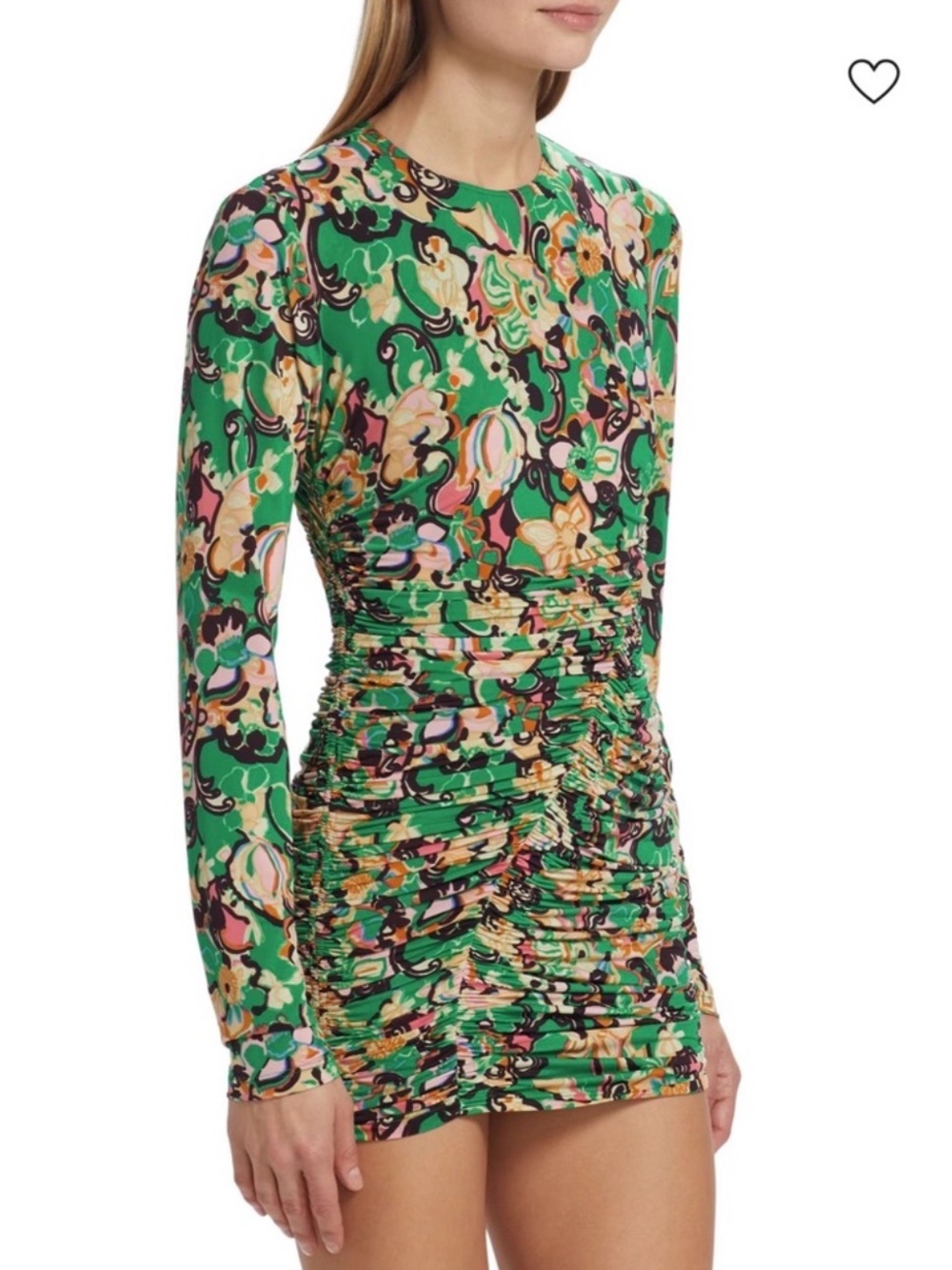 A.L.C. ALC KIKI GREEN Floral Long Sleeve MINI GREEN Dress XS NWT